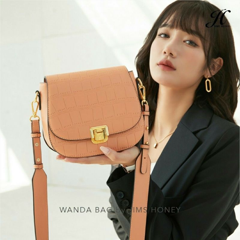 Wanda bag Jims honey original tas selempang wanita tas kerja kado realpic cod motif kulit croco