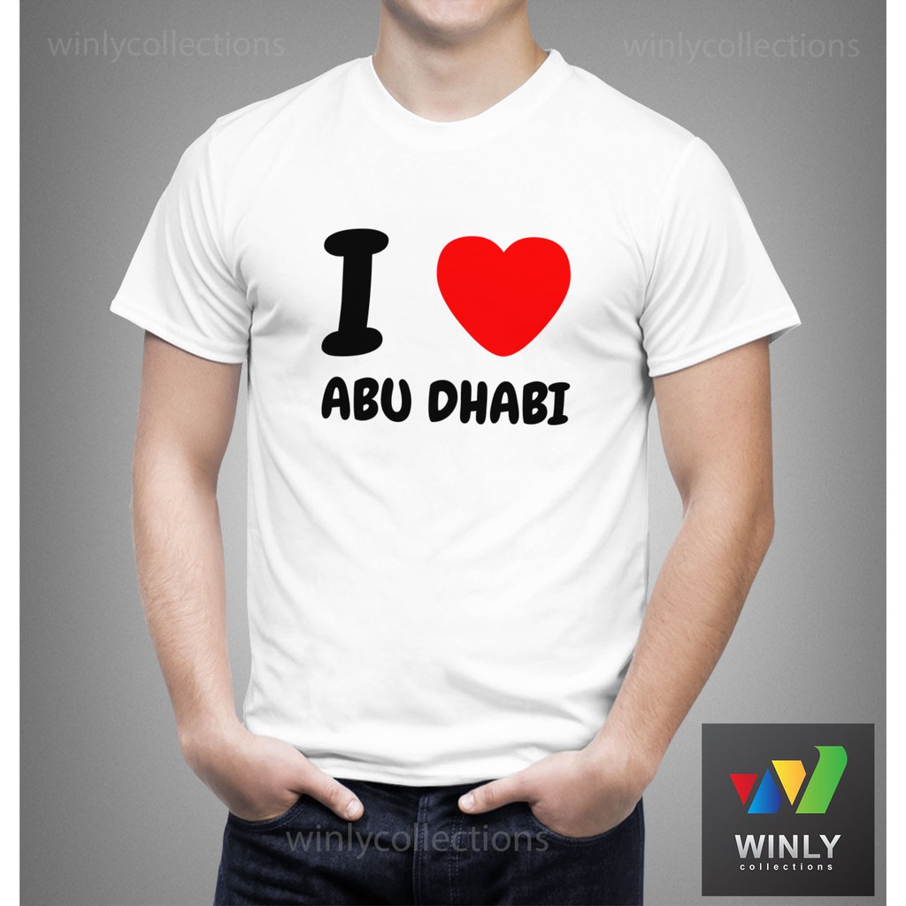  Kaos  Pria Cowok Oblong  I Love Abu Dhabi ukuran Bayi  