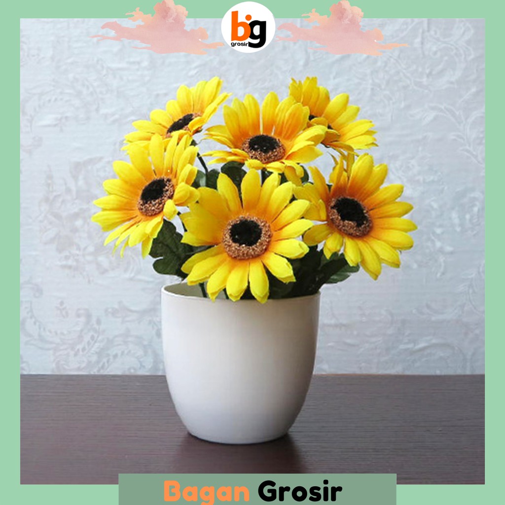 BG / COD / BUNGA / BUNGA HIAS / BUNGA PLASTIK / BUNGA HIAS PLASTIK / BUNGA MATAHARI / PBP34-6