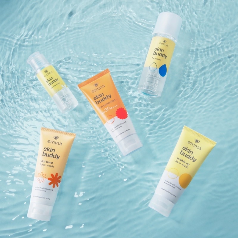 EMINA Skin Buddy SERIES | Face Wash | Scrub 60ml Dot Burst | Double Bubble | Micellar Water | Sunscreen Skin Buddy