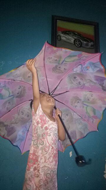 Payung Lipat Nf-15 Pink Motif Karakter Kartun Motif Karakter Kartun