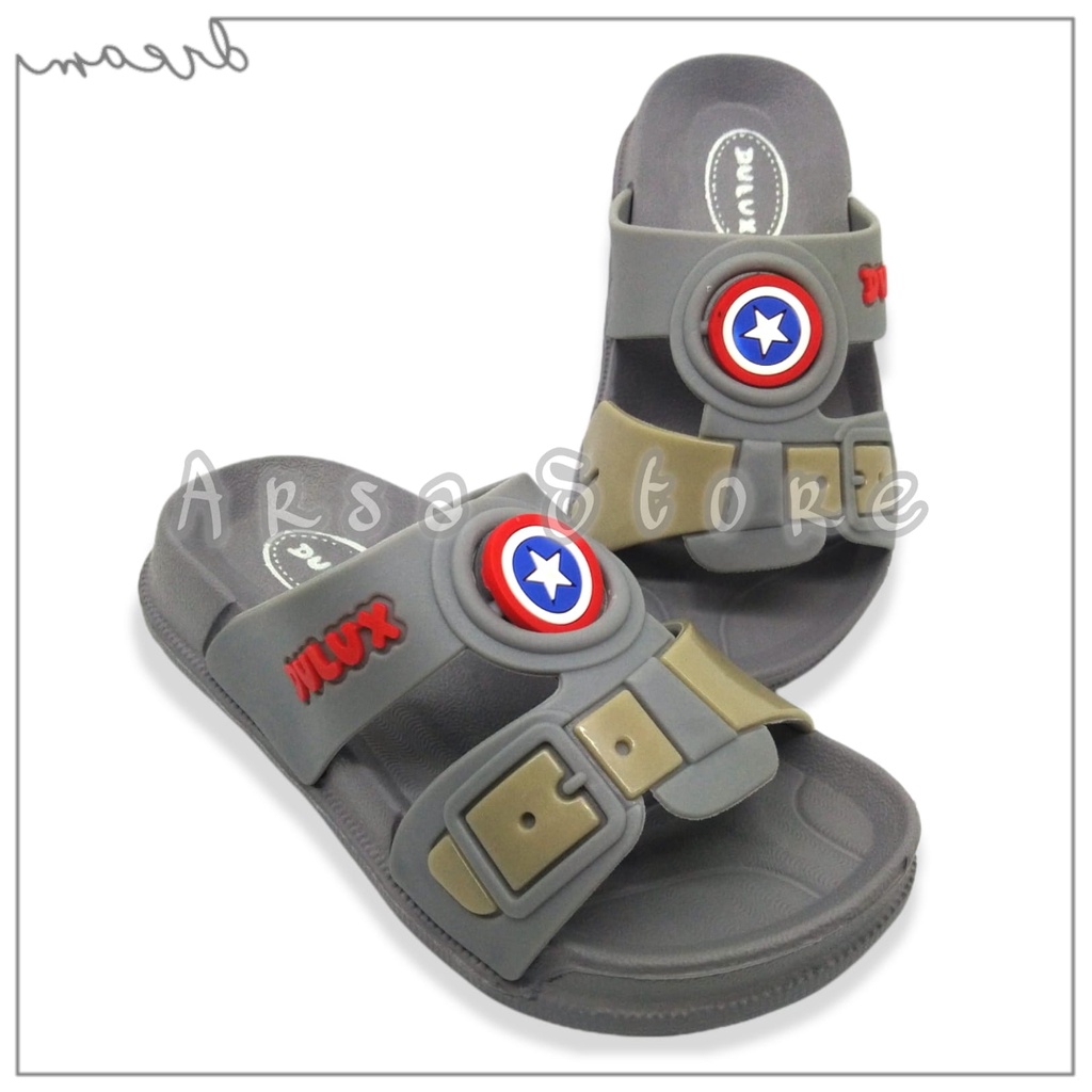 Sandal Selop Anak Laki-Laki, Sendal Slop Casual Anak Cowok Umur 2 - 8 Tahun Motif Bintang Terbaru