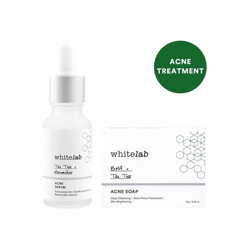 (BPOM) PAKET ACNE WHITELAB PEMULA Whitelab Paket Acne Calming Serum & Acne Soap