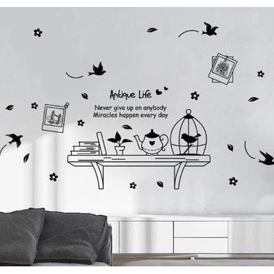 RELIZA WALLSTICKER / STIKER DINDING ANTIQUE LIFE DAPUR KITCHEN BINGKAI FOTO SANGKAR XL8199