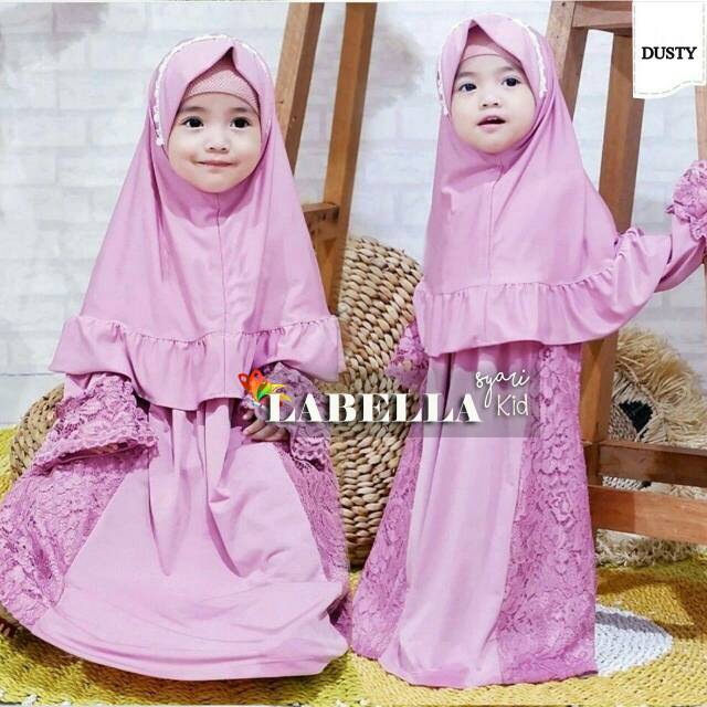 Setelan Baju Gamis Anak perempuan Umur 3 4 5 Tahun Pakaian Gamis Syari Anak Cewek Terbaru