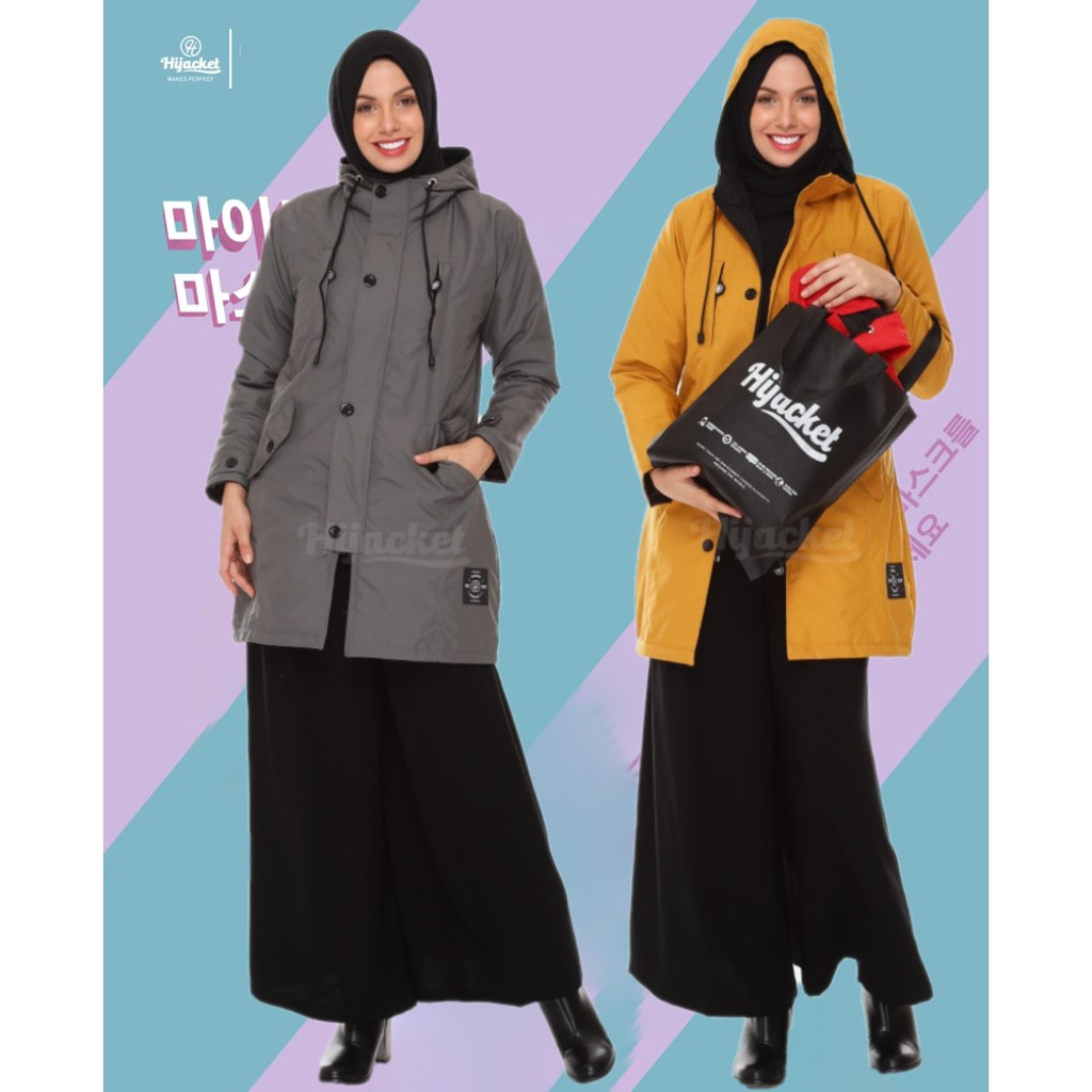 HIJACKET IXORA FASHION HIJAB MUSIM DINGIN - JAKET PREMIUM BAHAN TEBAL WATERPROOF TAHAN AIR HUJAN-4