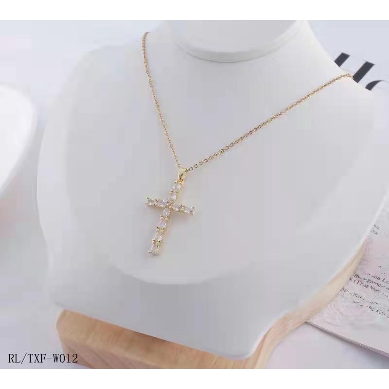 Titanium Kalung Cross Permata Perhiasan Fashion Jewellery 121