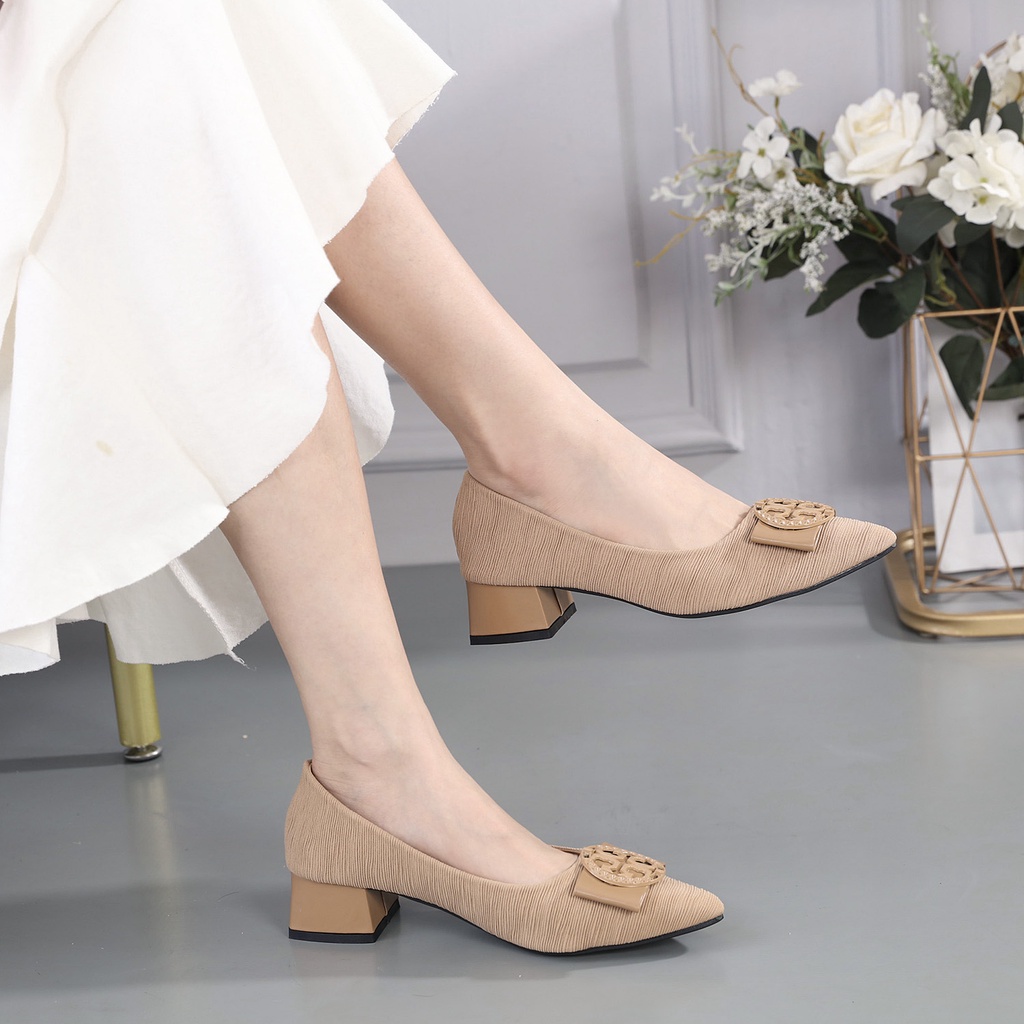 JISO RYONA SANDRA-31 Sepatu Heels Kerja Wanita Heels 4cm Import Premium