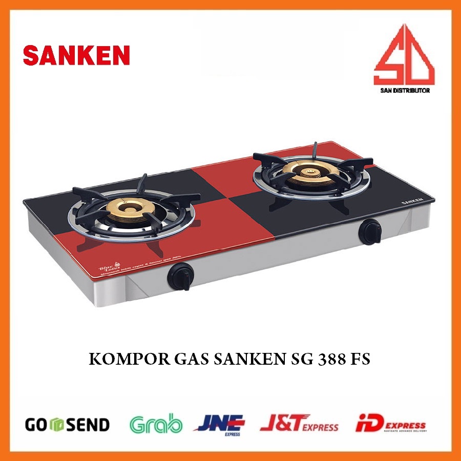 Kompor Gas SANKEN SG-388FS 2 Tungku Kompor Kaca