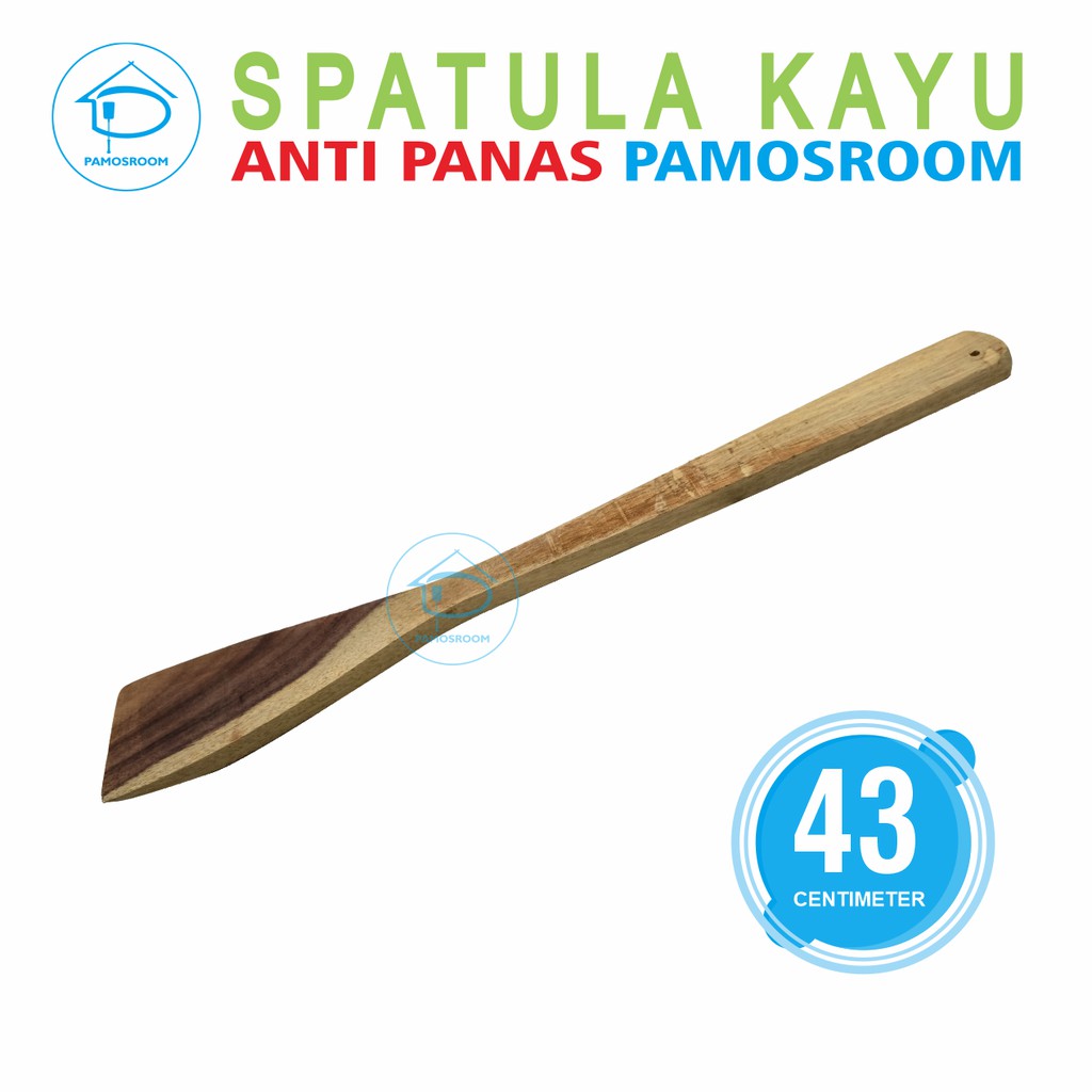 Pamosroom Spatula Kayu Anti Lengket Sutil Kayu Wajan Teflon 43cm Kayu Sonokeling