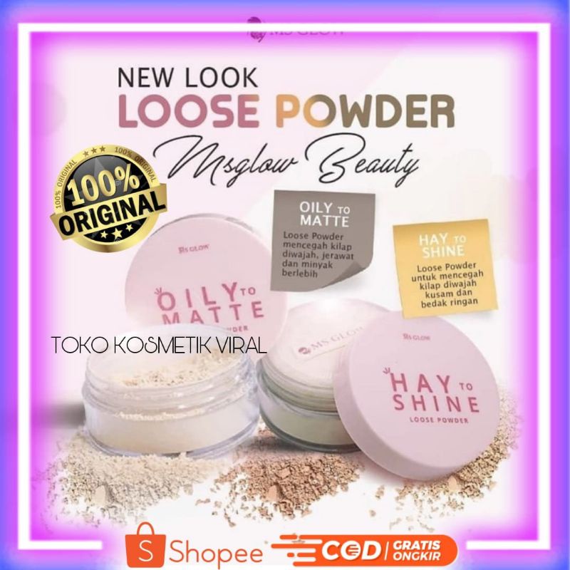 Loose powder MSglow bedak tabur MSglow Hay to shine natural ivory oilymatte