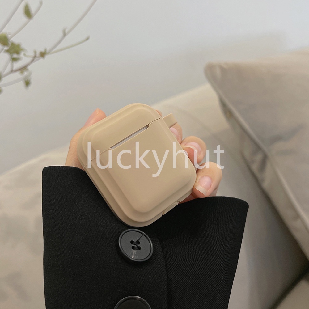 Airpods Pro Case Headphone Skin Feel Silikon Lembut Simply Brown Apple Gen2 Earphone Inpods i12 Cover1/2/3 Inpod Airpod Cases