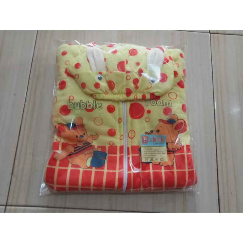 jaket bayi tebal motif buble-Kuning