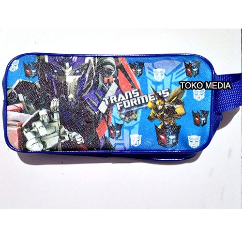 BEST SELLER!! Tempat Pensil Karakter Bahan Tebal Batman Spiderman dll (Boys Series)-TRANSFORMERS BIRU