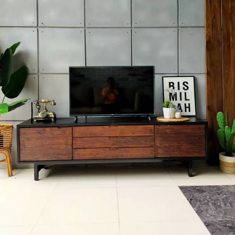 Jual Meja Tv Minimalis Retro Meja Tv Kayu Jati Asli Jepara Cabinet Kayu Jati Shopee Indonesia