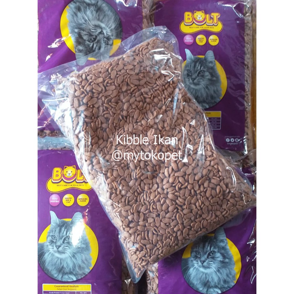 BOLT Makanan Kucing Repack 1kg - netto 1000 gram