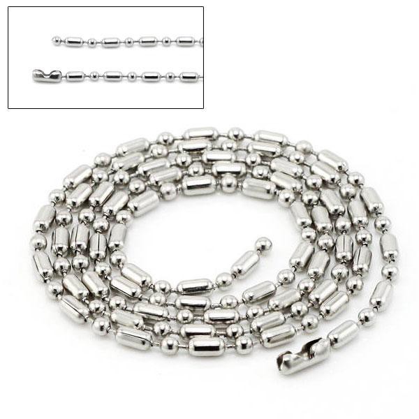 Kalung Pria Wanita MCI Titanium Bulat Import Terbaru  (Necklace Chain Bola Bambu Cina)