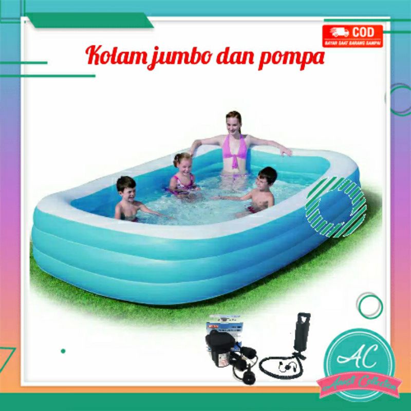 Kolam renang anak raksasa 3 meter udara angin super besar jumbo raksasa big balita dewasa keluarga