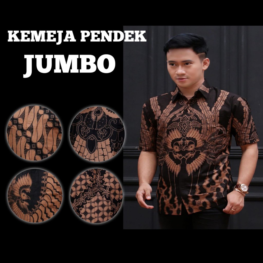 KEMEJA BATIK PRIA LENGAN PANJANG BIG SIZE JUMBO M.L.XL.XXL.3L.4L.5L.6L.7L.8L