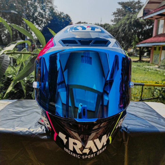 PALING MURAH VISOR KYT TT COURSE ORIGINAL KYT     PALING MURAH VISOR IRIDIUM BLUE REDGOLD GREEN KYT