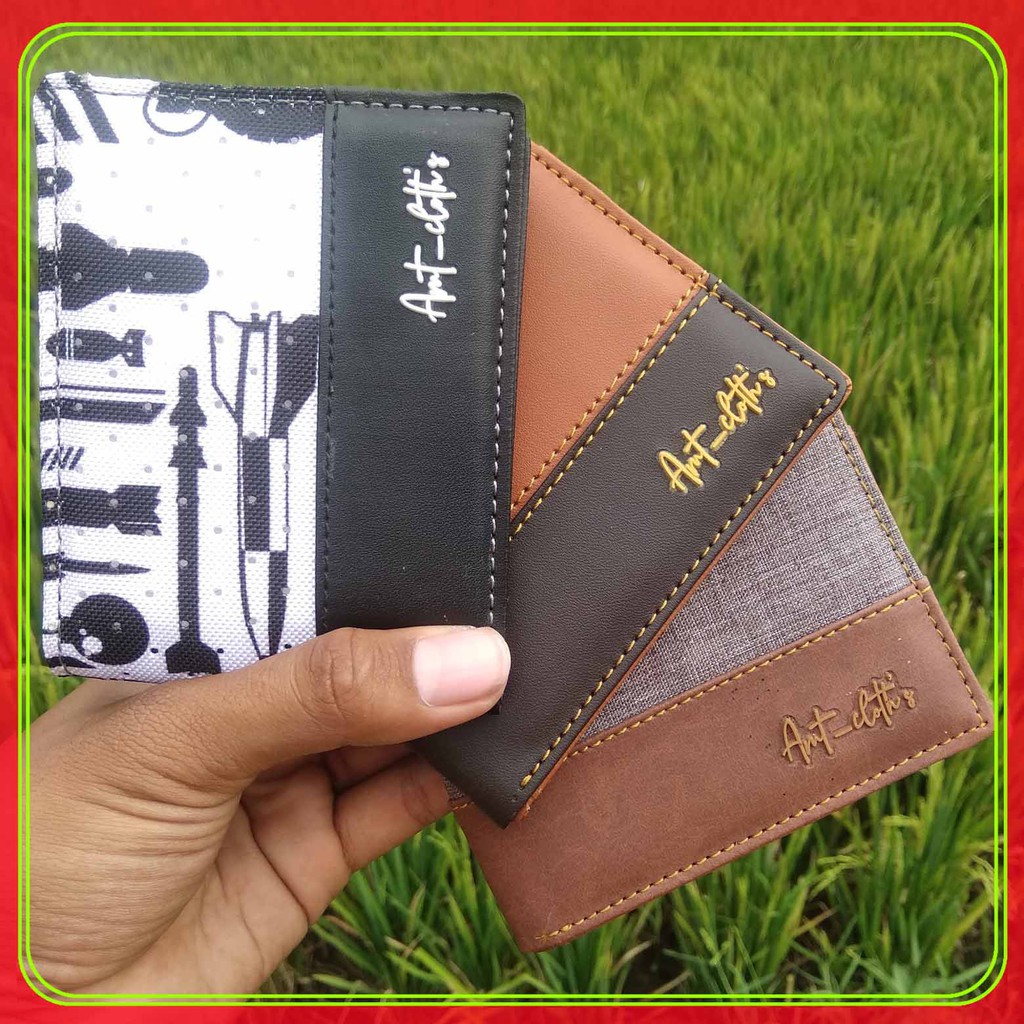 6.6 GREAT SALE! Dompet distro kancing cowok Bahan sintetik Lipat Polos Original