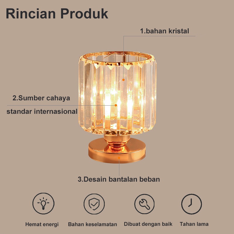 Golden LED Lampu kristal plafon rumah Lampu ceiling modern crystal round ceiling lamp Lampu kristal kanopi