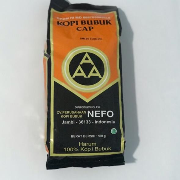 

Barang Laris ✴ Kopi Murni Bubuk Hitam Excelsa Nikmat Asli Cap AAA Nefo Jambi 500 Gram ED Agustus 202