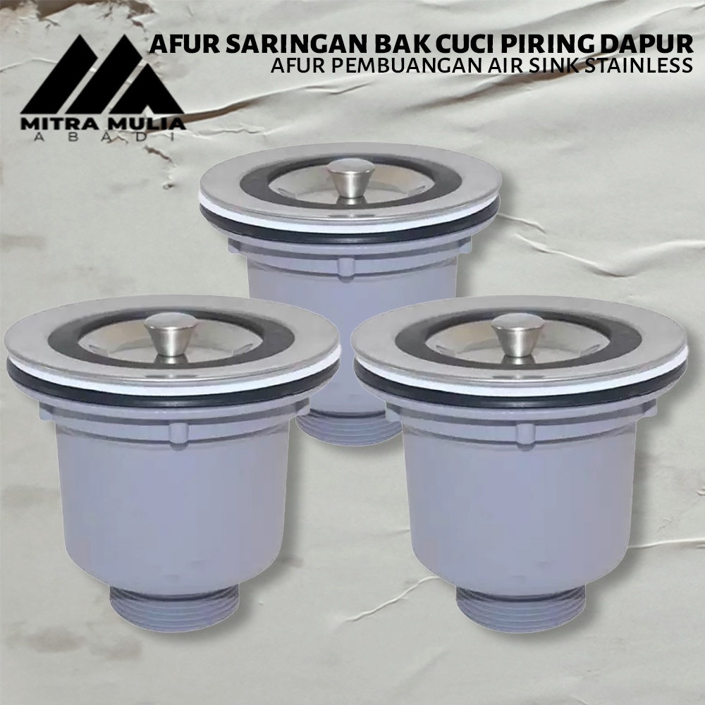 Pembuangan Air Sink Stainless/ Afur Saringan Bak Cuci Piring Dapur