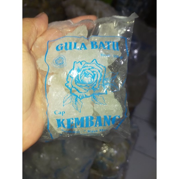 

Gula Batu Kristal Bening Cap Kembang Khas Kota Cirebon Kemasan 250 Gram