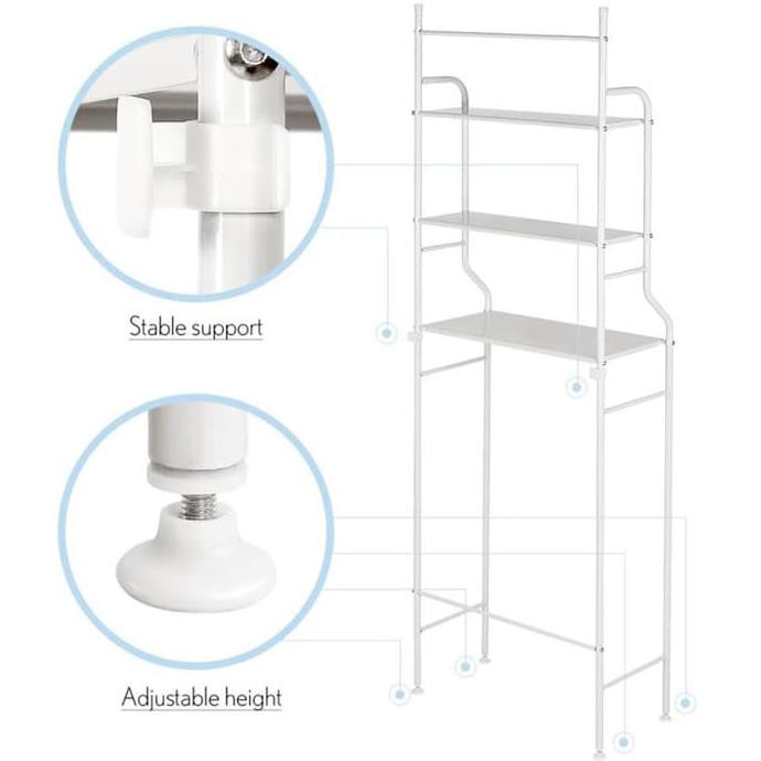 Logam Rak Kamar Mandi Toilet Penyimpanan Rak Logam etalase - HHP-307