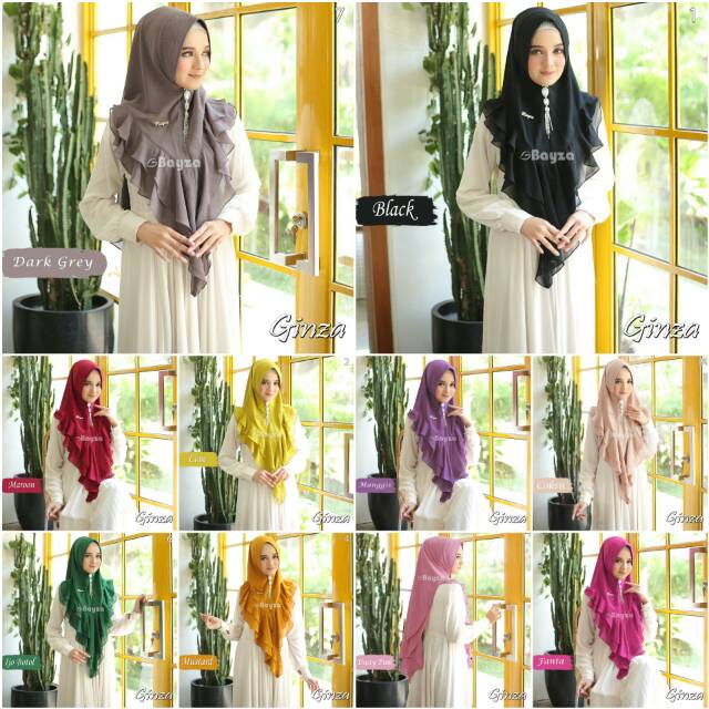 Jilbab Khimar Ginza ORIGINAL Bayza Hijab Sayra Group-1