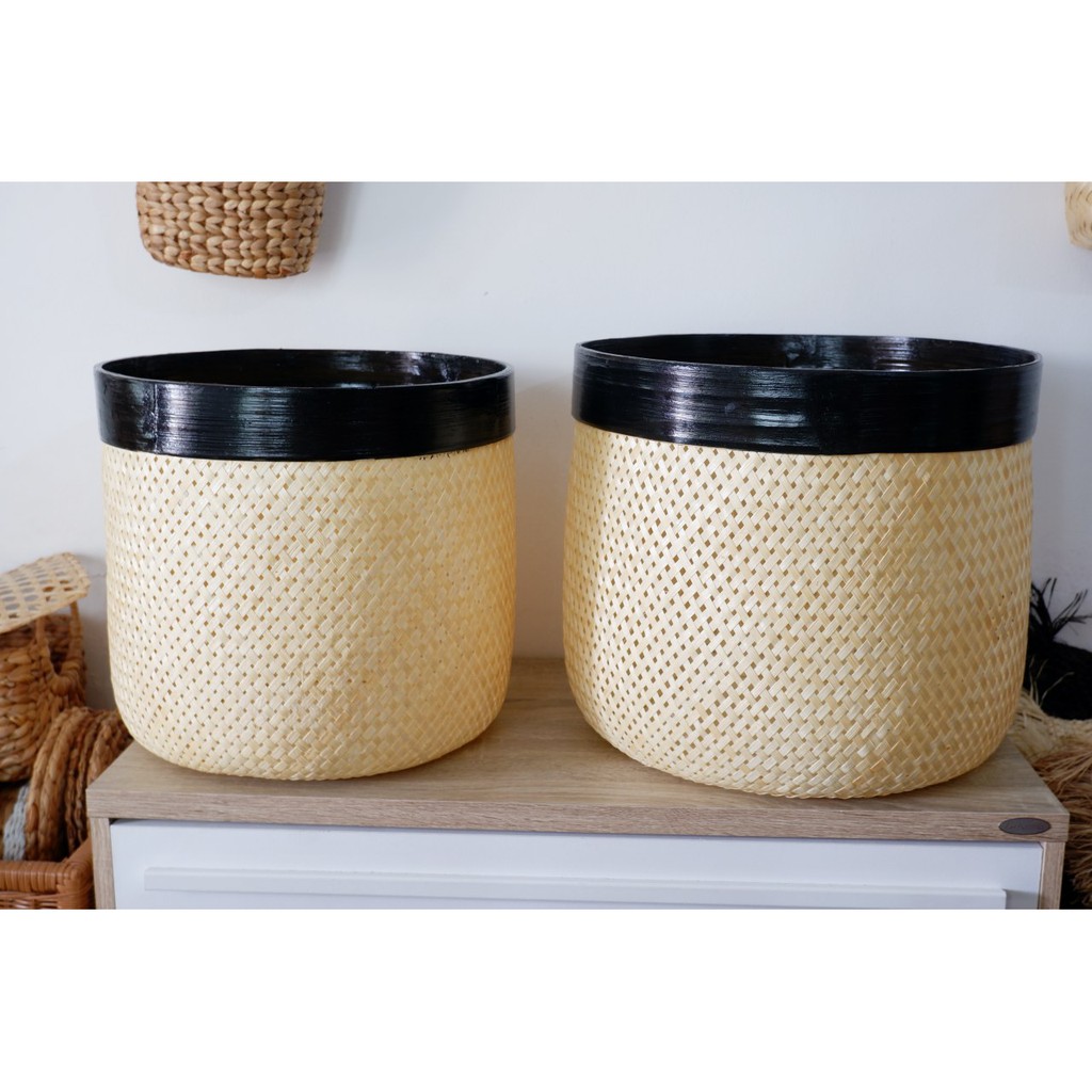 Savita Basket Set 2 - bamboo basket - keranjang bambu- pot bambu - keranjang anyaman - anyaman bambu