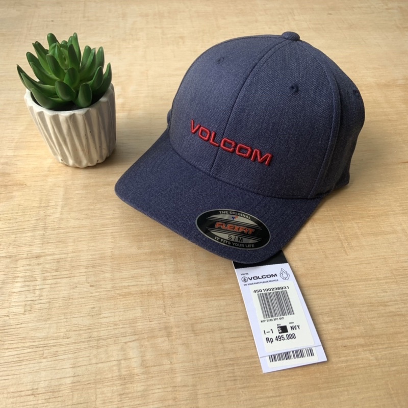 volcom topi flexfit navy original 100% sale