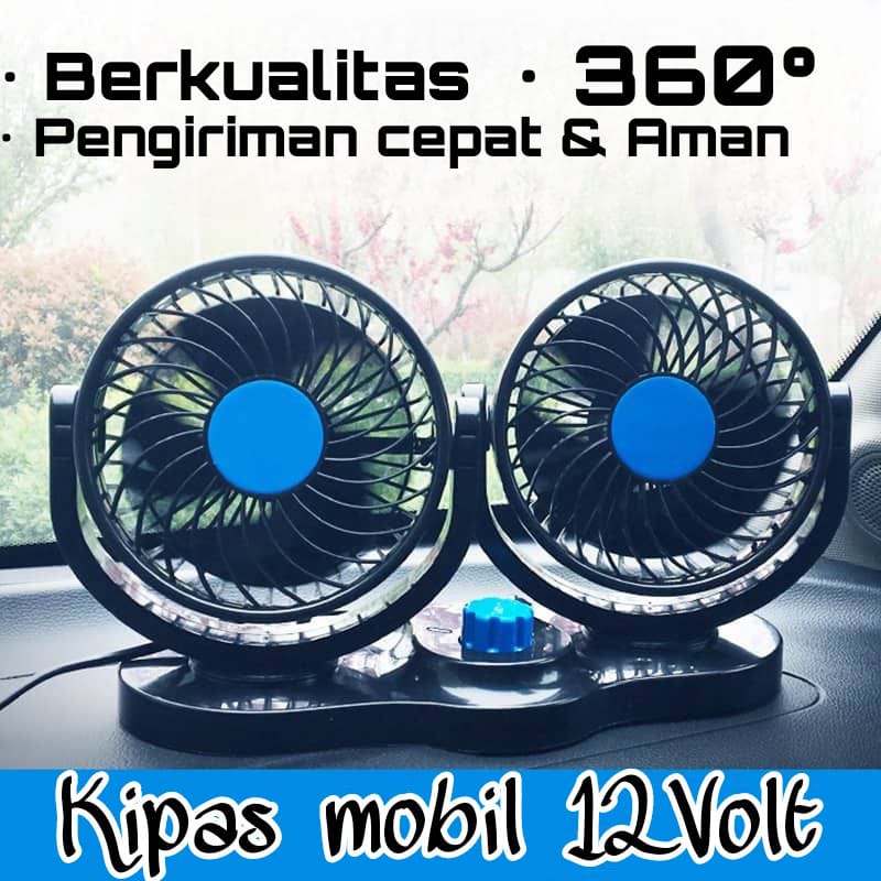 Kipas Angin Mobil T303 Car Cooling Double Fan/Kipas Angin Mobil 12 Volt