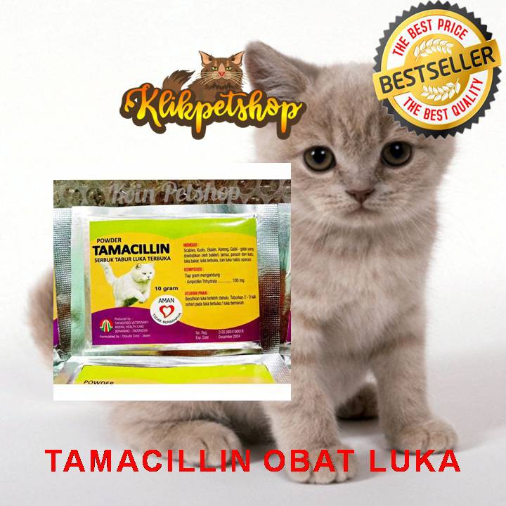 Obat Luka Kucing, cakar luka bakar Tamacillin Powder 10gr