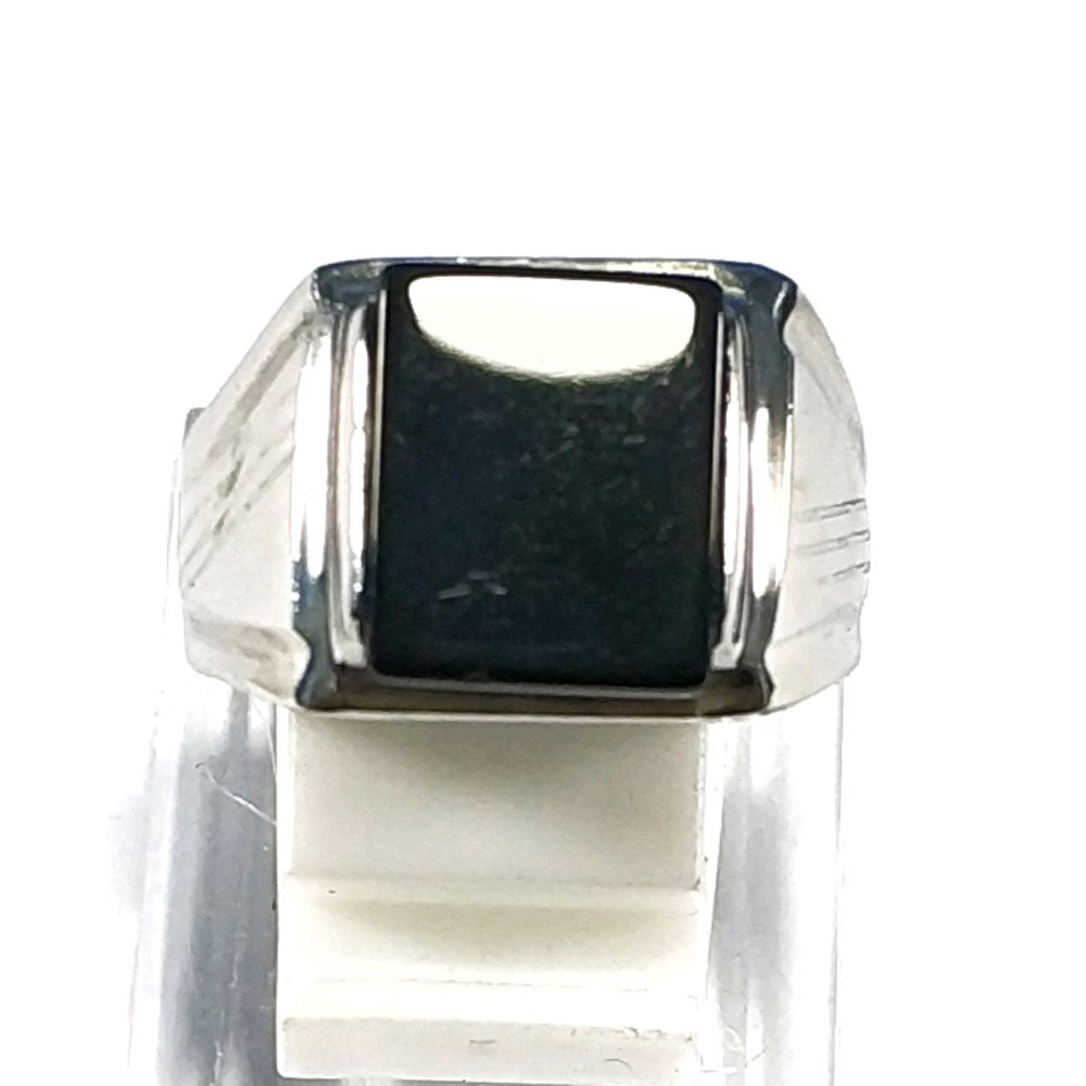 CINCIN BATU AKIK NATURAL BLACK ONYX OCTAGON KANTORAN MAKIN BERGAYA