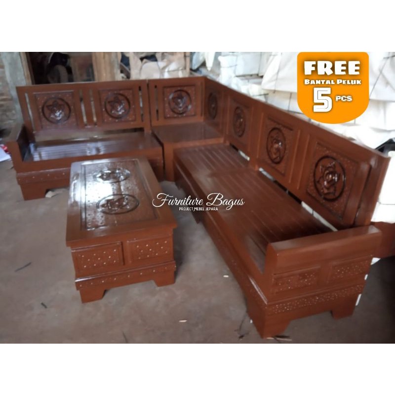 kursi sudut jati gelung