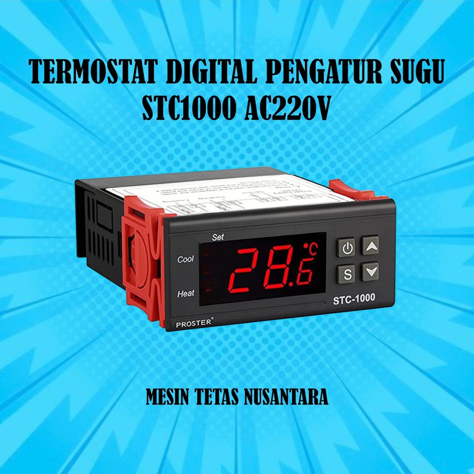 Paket Lengkap Mesin Tetas Termostat STC1000 Termo-Hygrometer Kabel Termometer Gea Peralatan Mesin Tetas