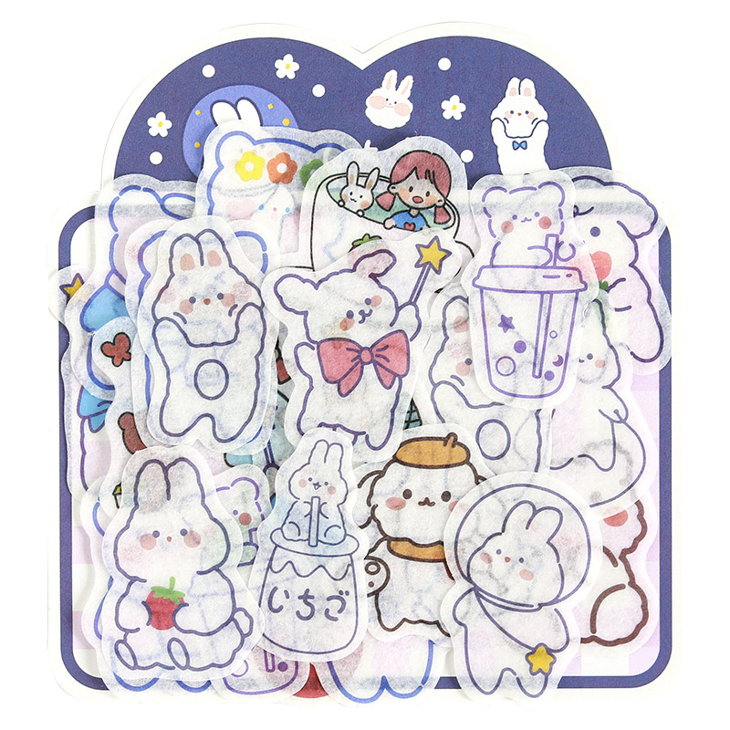 40pcs Stiker Kertas Karakter Kartun Perempuan Jepang Untuk Dekorasi Diary / Album Foto Diy