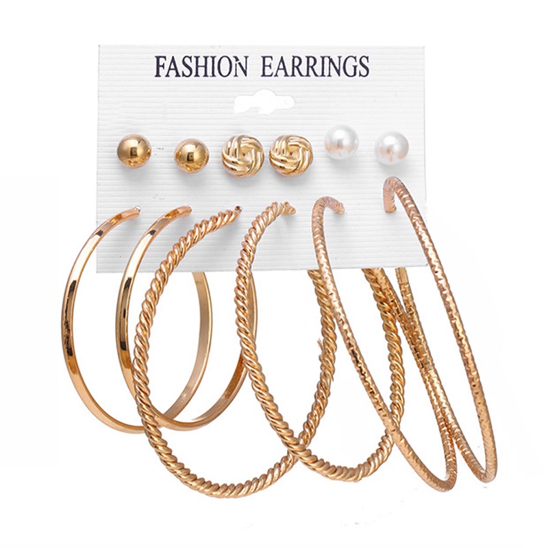 Set AntingWanita Anting Bohemian Geometric Hoop Women Earrings - Set Anting Hoop-Aks-91 #4