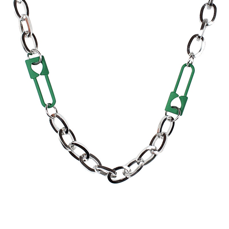 Kalung Rantai Tebal Gaya Punk Hip Hop Bahan Metal Untuk Wanita