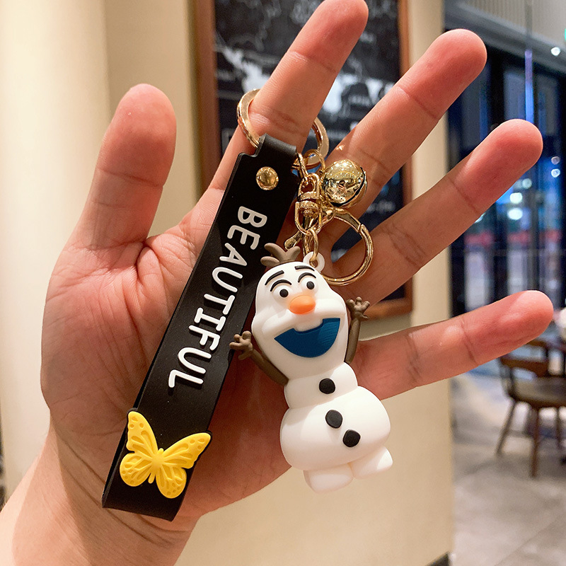 Gantungan Kunci Bentuk Kartun Princess Snowman Bahan Pvc Untuk Tas Wanita