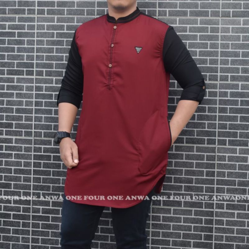 Koko kurta reglan 3/4 bahan TOYOBO original / kurta pria big size