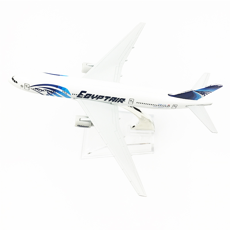 Mainan Model Pesawat Terbang Mesir B777 Airways 777 Bahan Alloy Metal Ukuran 16CM Untuk Anak