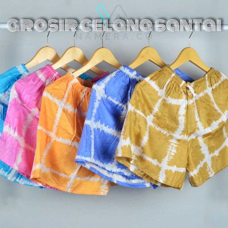 Celana Pendek Santai Wanita Hot Pants Motif Box