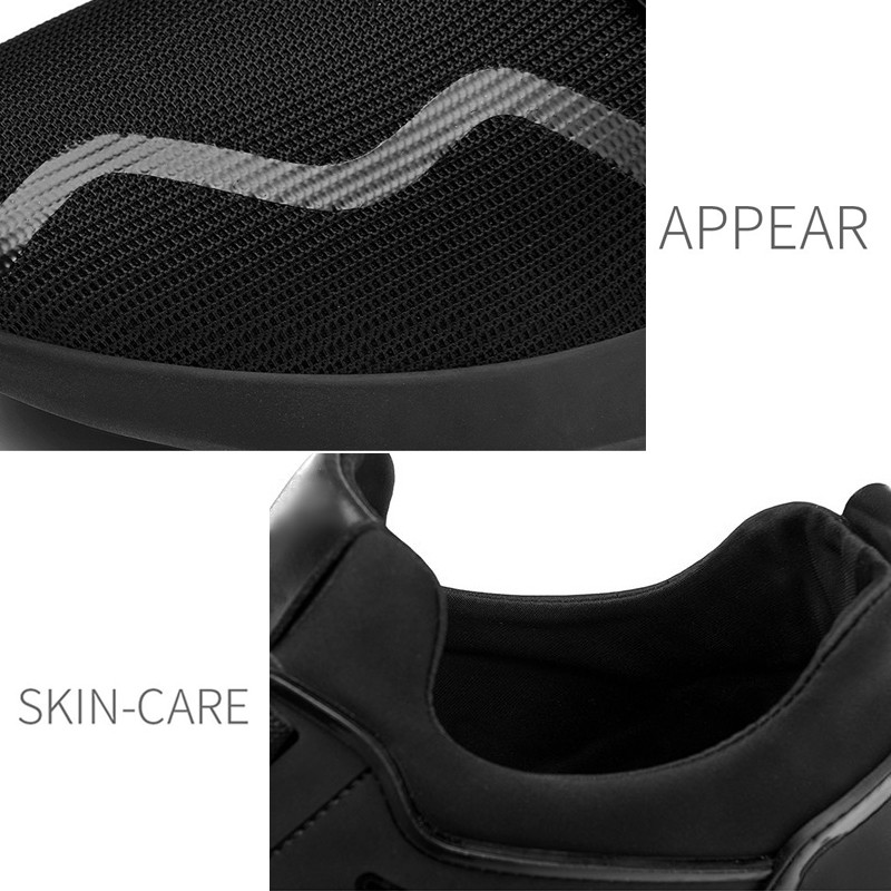 Leedoo Sepatu Pria Sneakers Running Fashion Casual Kerja Hitam Polos F15-A-8