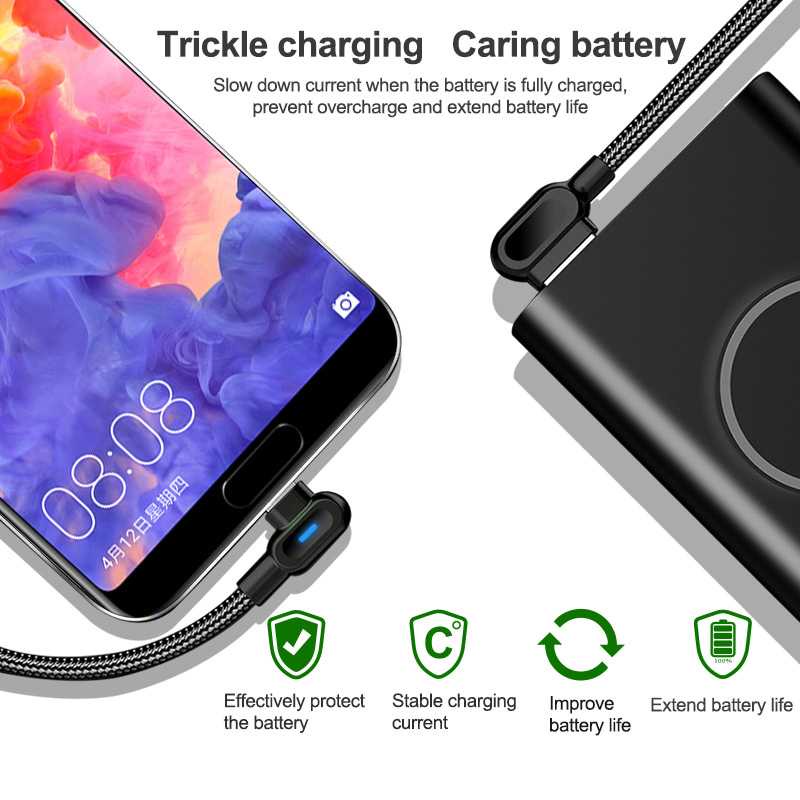 UGI Kabel Charger USB L Shape 2.4A 1 Meter - UGI02 ( Al-Yusi )