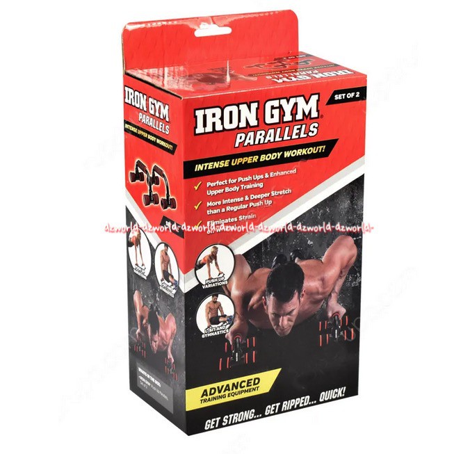 Iron Gym Parallels Alat Push Up Paralel Hitam Panjang Irongym