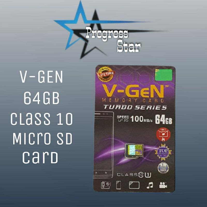 MicroSD V-GeN Turbo 64GB Class 10 Memory Card Micro SD VGEN