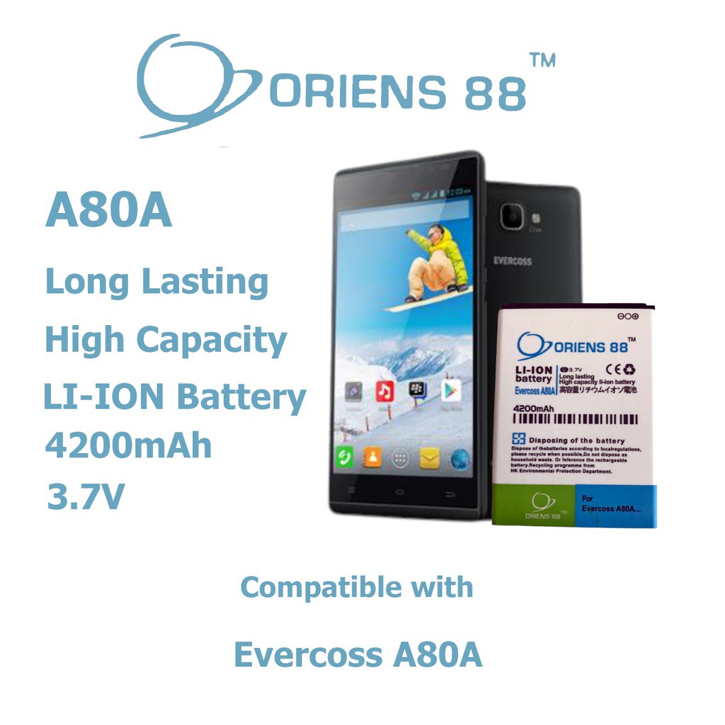 (P) Baterai batre battery Evercoss A80A Double Power/IC ORIENS88